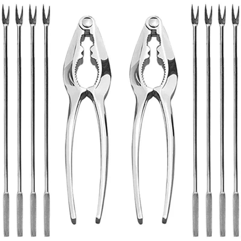 Stainless Steel Kitchen Tools Crackers Picks and Forks Seafood Tools by Bowlift