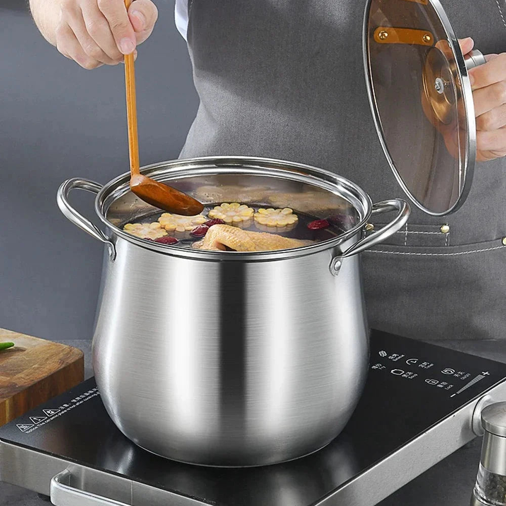 Stainless Steel Large Capacity Soup Pot Induction Gas Stove Cooker by Bowlift