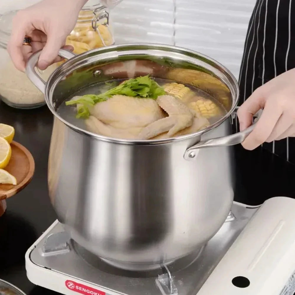 Stainless Steel Large Capacity Soup Pot Induction Gas Stove Cooker by Bowlift