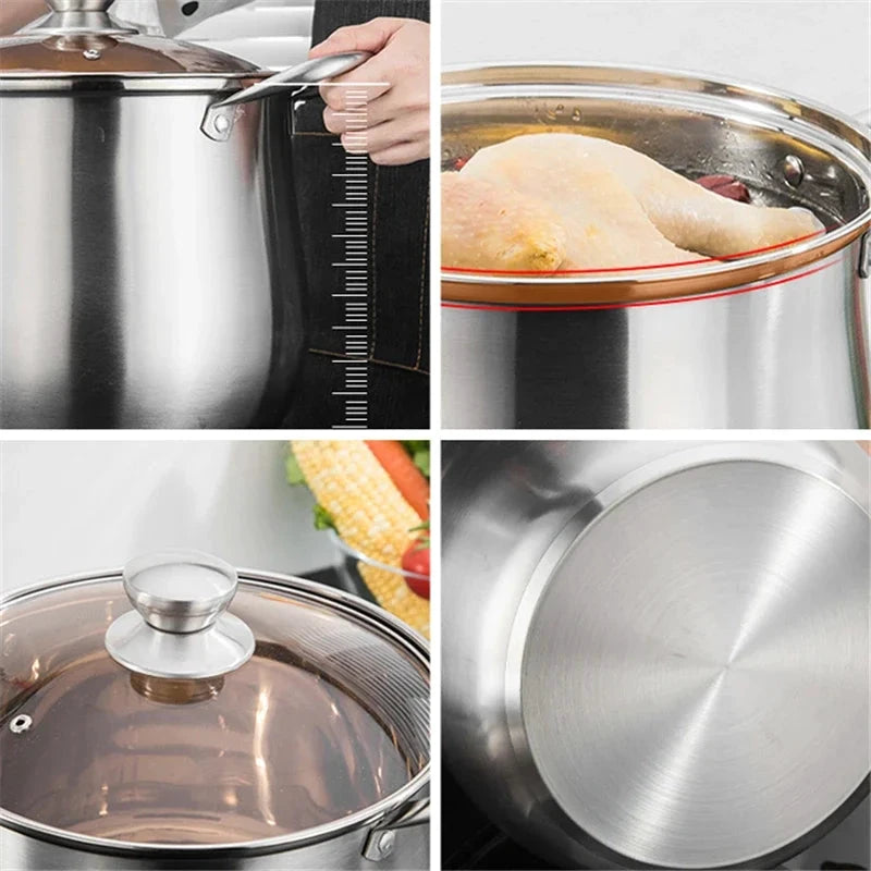Stainless Steel Large Capacity Soup Pot Induction Gas Stove Cooker by Bowlift