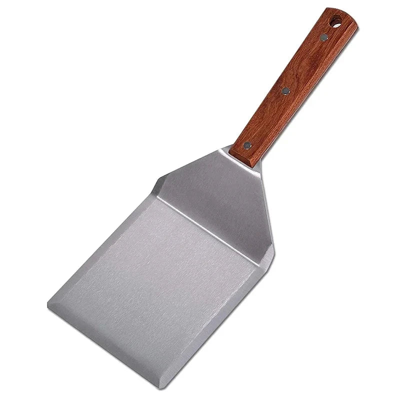 Stainless Steel Large Grill Spatula with Cutting Edges Tool for BBQ by Bowlift