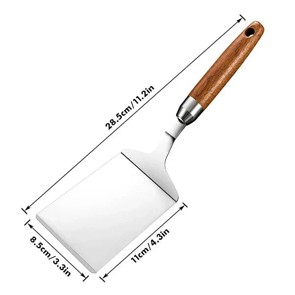 Stainless Steel Large Grill Spatula with Cutting Edges Tool for BBQ by Bowlift