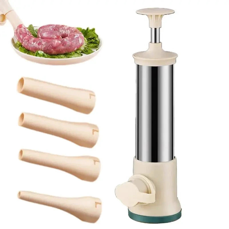 Stainless Steel Manual Filling Sausage Maker and Meat Stuffer Tool by Bowlift