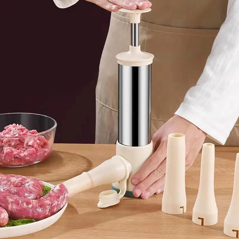 Stainless Steel Manual Filling Sausage Maker and Meat Stuffer Tool by Bowlift