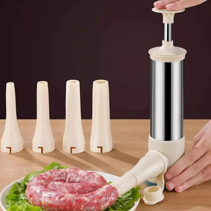 Stainless Steel Manual Filling Sausage Maker and Meat Stuffer Tool by Bowlift