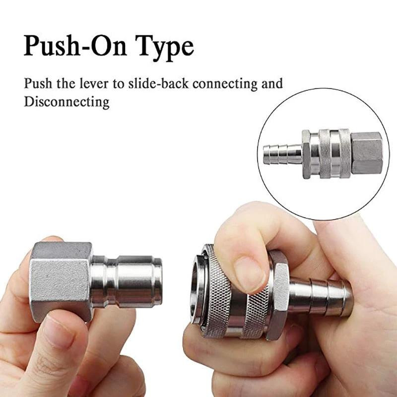 Stainless Steel Moonshine Fitting Connectors 1/2 Beer Set by Bowlift