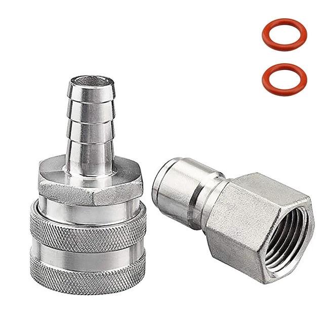 Stainless Steel Moonshine Fitting Connectors 1/2 Beer Set by Bowlift