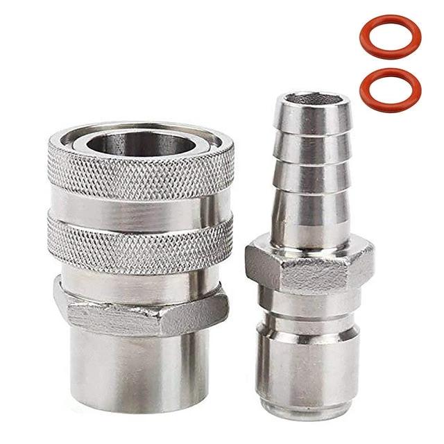 Stainless Steel Moonshine Fitting Connectors 1/2 Beer Set by Bowlift
