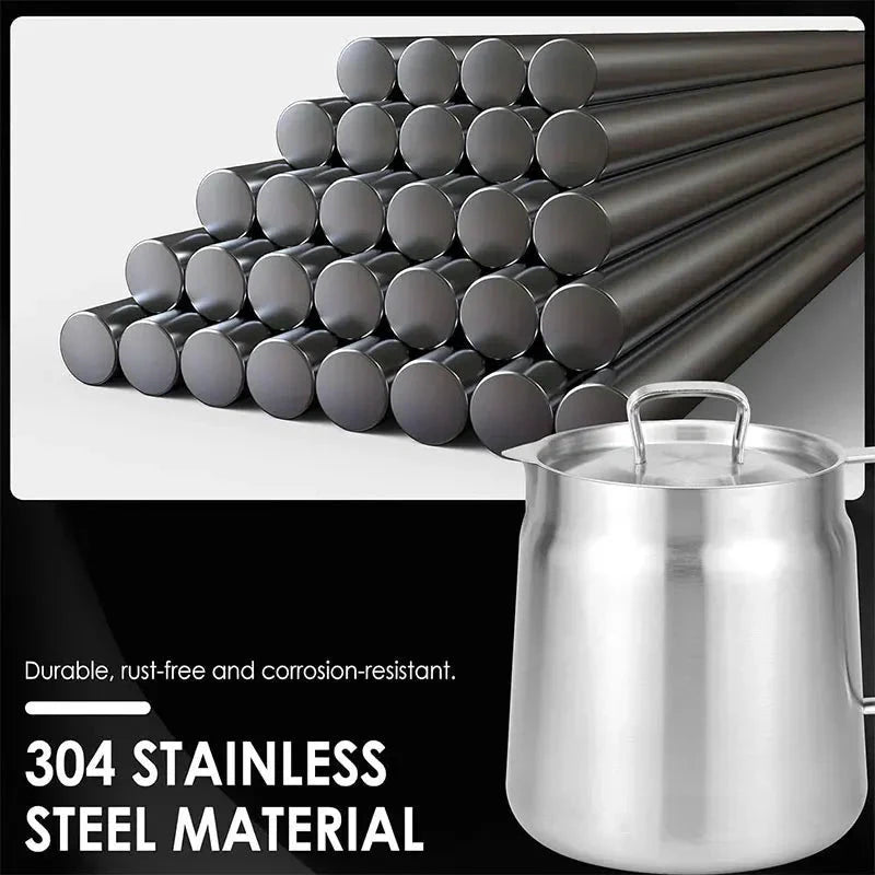 Stainless Steel Oil Filter Pot Oil Storage Pot Grease Keeper with Lid by Bowlift