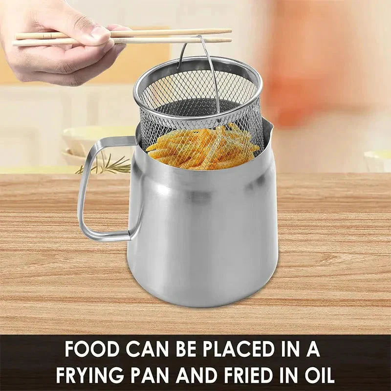 Stainless Steel Oil Filter Pot Oil Storage Pot Grease Keeper with Lid by Bowlift
