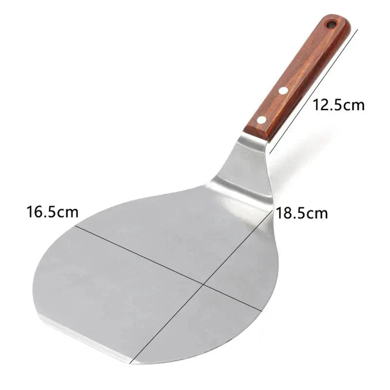 Stainless Steel Pizza Shovels with Wood Handle Round Pizza Shovel by Bowlift