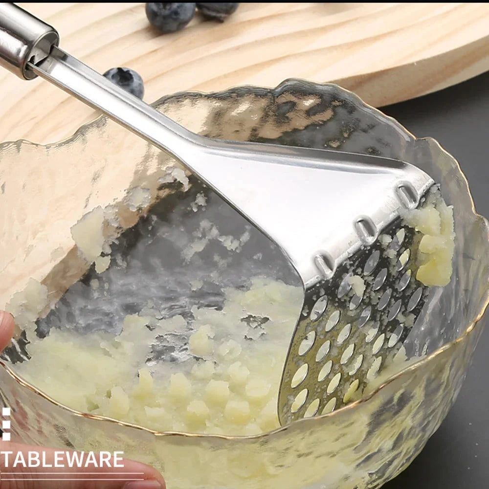 Stainless Steel Potato Masher Manual Fruit Vegetable Pressure Crusher by Bowlift