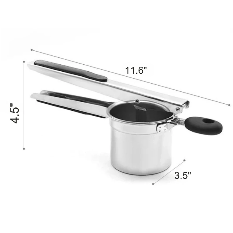 Stainless Steel Potato Ricer with 3 Interchangeable Fineness Discs by Bowlift