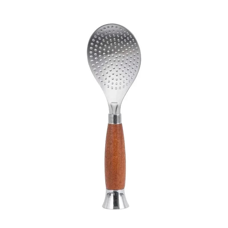 Stainless Steel Rice Scoop with Wooden Handle Non-Stick Rice Spatula by Bowlift