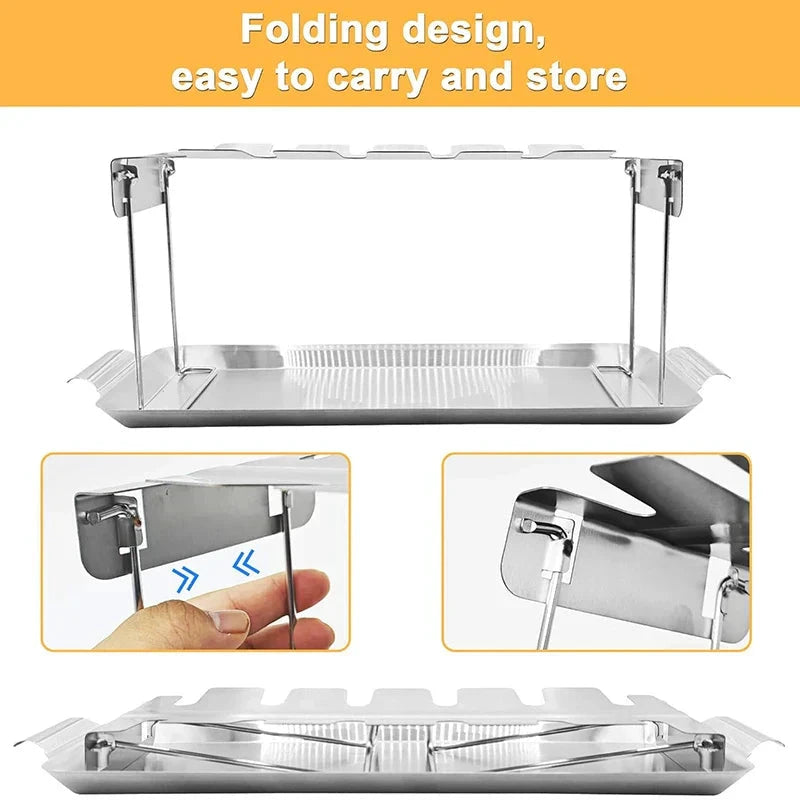 Stainless Steel Roasting and Grill Rack Stand BBQ Accessories by Bowlift