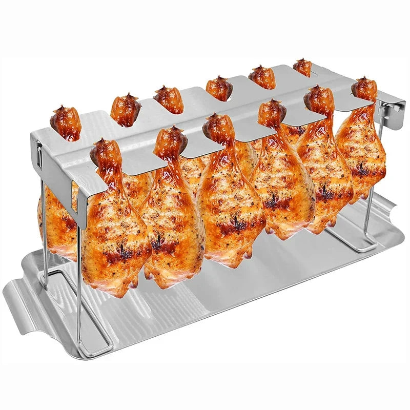 Stainless Steel Roasting and Grill Rack Stand BBQ Accessories by Bowlift