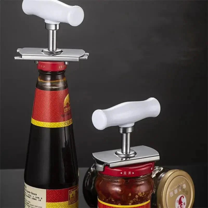 Stainless Steel Rotary Lids Off Jar Opener Adjustable Bottle Cap Opener by Bowlift
