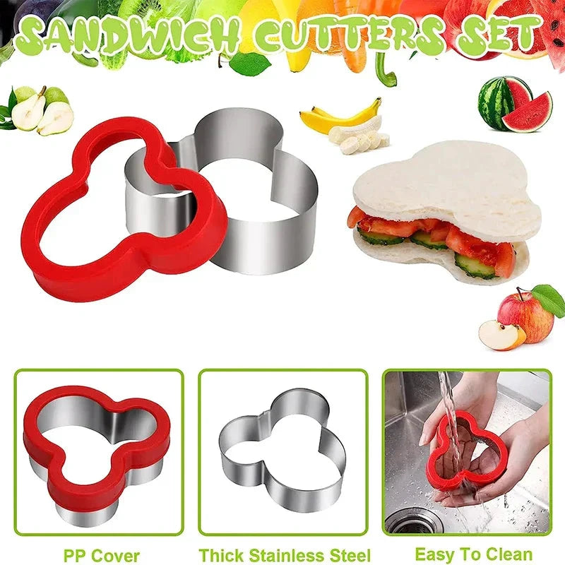 Stainless Steel Sandwich Cutters Cookie Shape Embosser Food Mold Maker by Bowlift