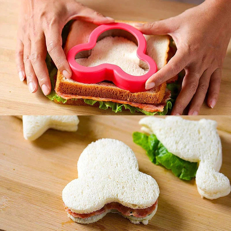 Stainless Steel Sandwich Cutters Cookie Shape Embosser Food Mold Maker by Bowlift