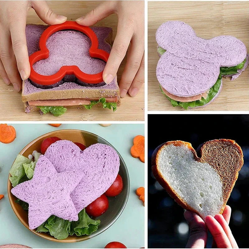 Stainless Steel Sandwich Cutters Cookie Shape Embosser Food Mold Maker by Bowlift