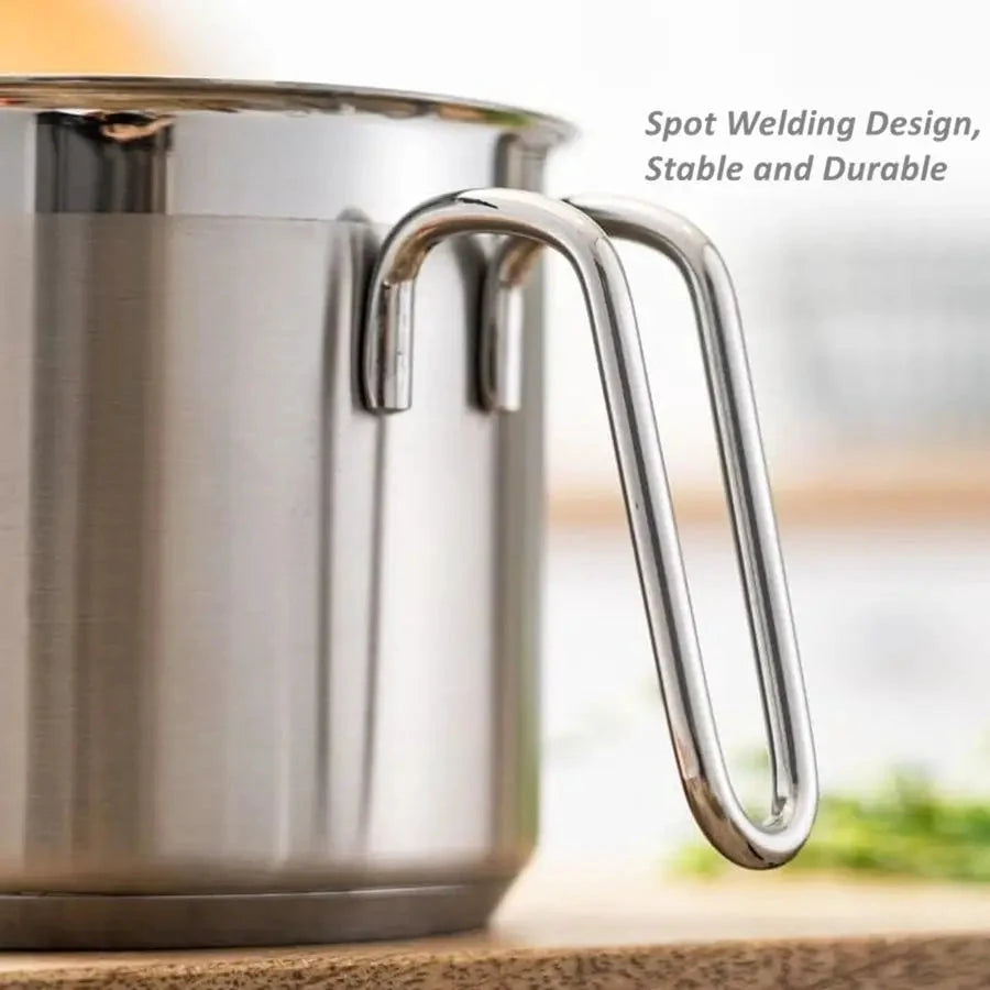 Stainless Steel Saucepan with Glass Lid Multi Purpose Cooking Pot by Bowlift