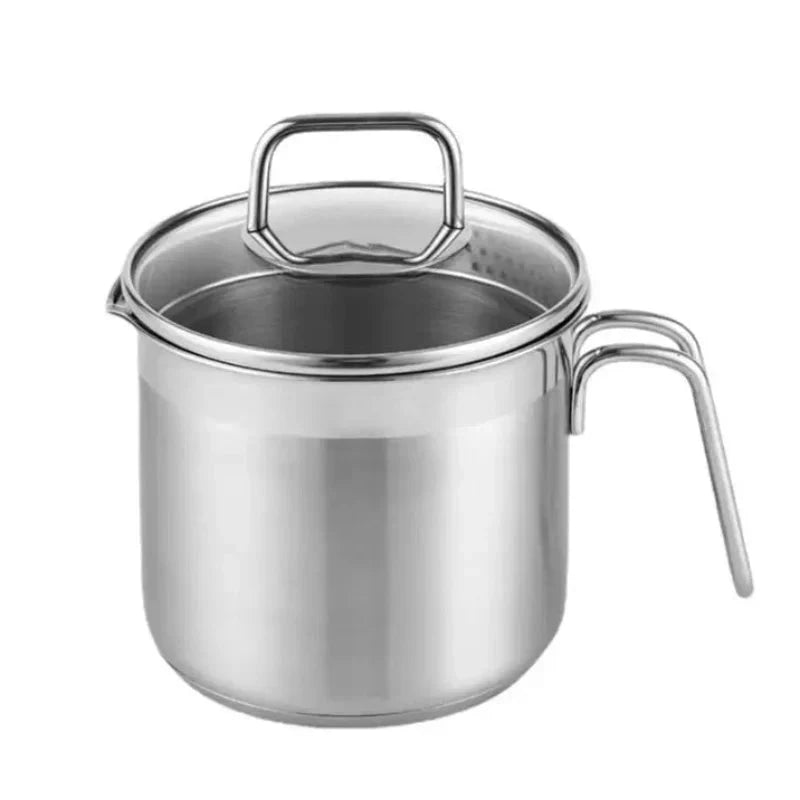 Stainless Steel Saucepan with Glass Lid Multi Purpose Cooking Pot by Bowlift