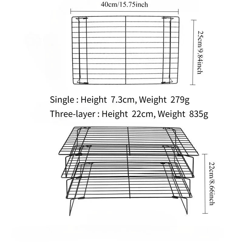 Stainless Steel Stackable Cooling Rack Nonstick Baking Cooling Grid by Bowlift