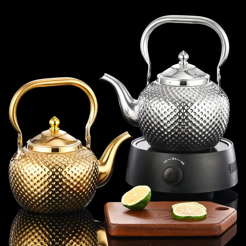Stainless Steel Stove Top Kettle Restaurant Teapot with Removable Infuser by Bowlift