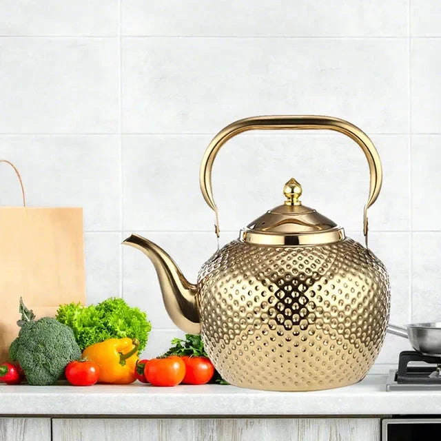 Stainless Steel Stove Top Kettle Restaurant Teapot with Removable Infuser by Bowlift