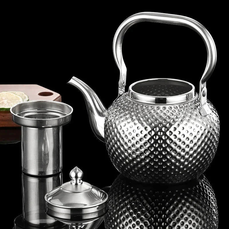 Stainless Steel Stove Top Kettle Restaurant Teapot with Removable Infuser by Bowlift