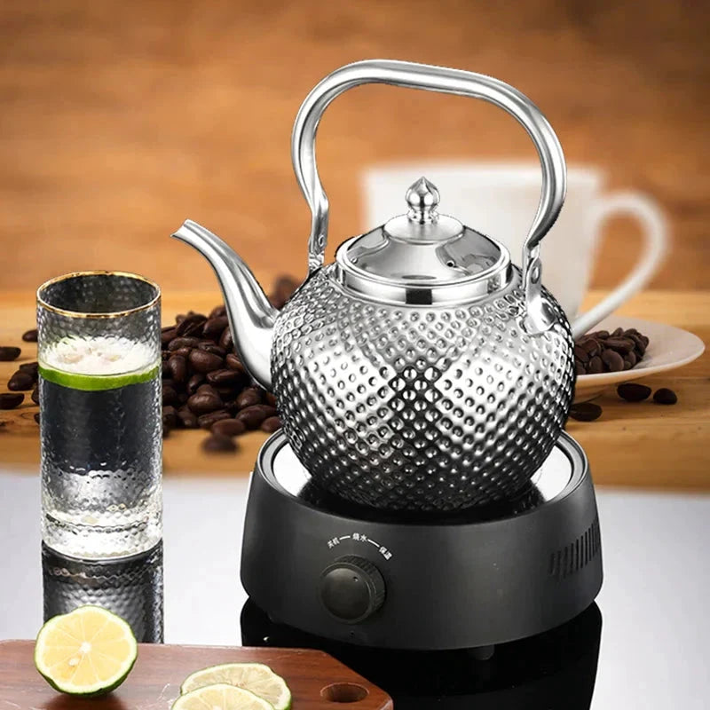 Stainless Steel Stove Top Kettle Restaurant Teapot with Removable Infuser by Bowlift