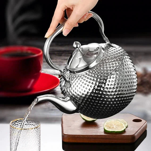 Stainless Steel Stove Top Kettle Restaurant Teapot with Removable Infuser by Bowlift