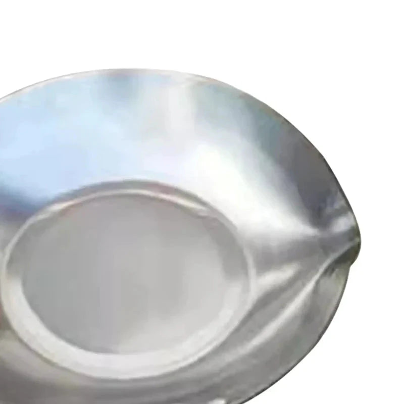 Stainless Steel Sugar Melting Pan Wok with Pour Spout Wooden Handle by Bowlift