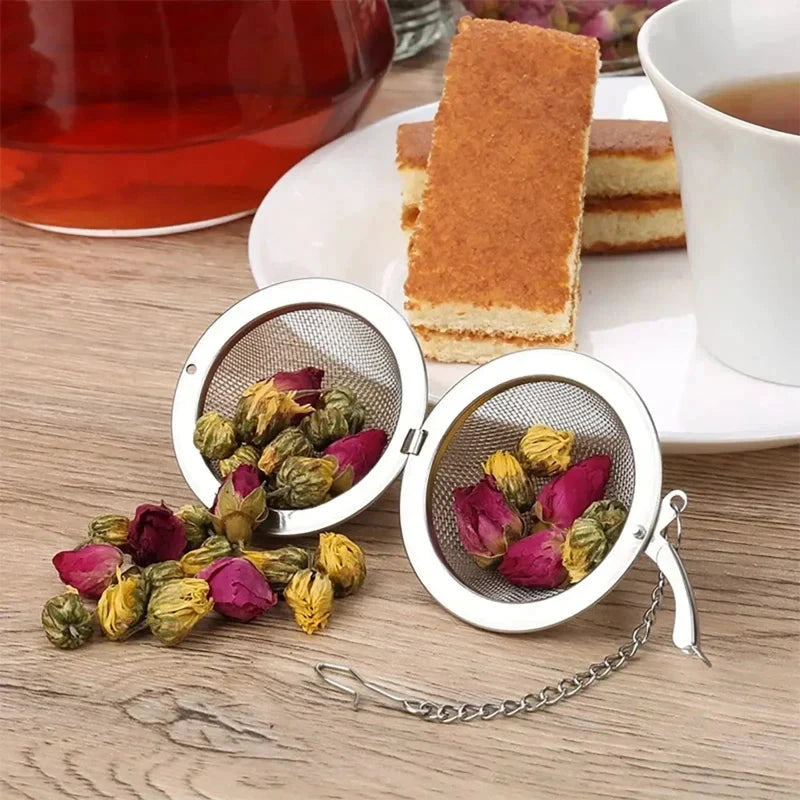 Stainless Steel Tea Ball Infuser Mesh Loose Tea Strainer with Chain by Bowlift