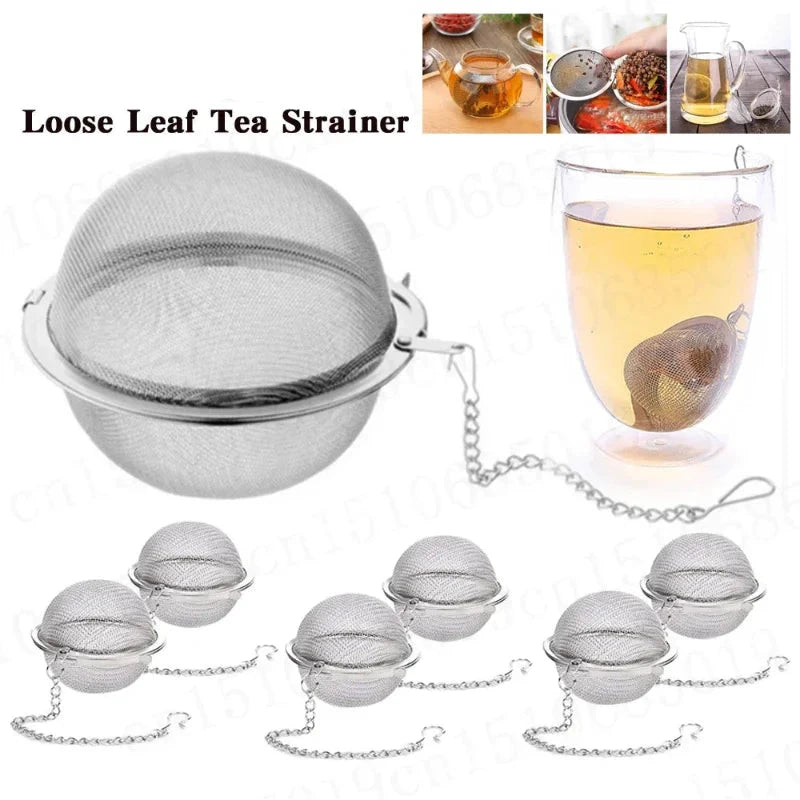 Stainless Steel Tea Ball Infuser Mesh Loose Tea Strainer with Chain by Bowlift