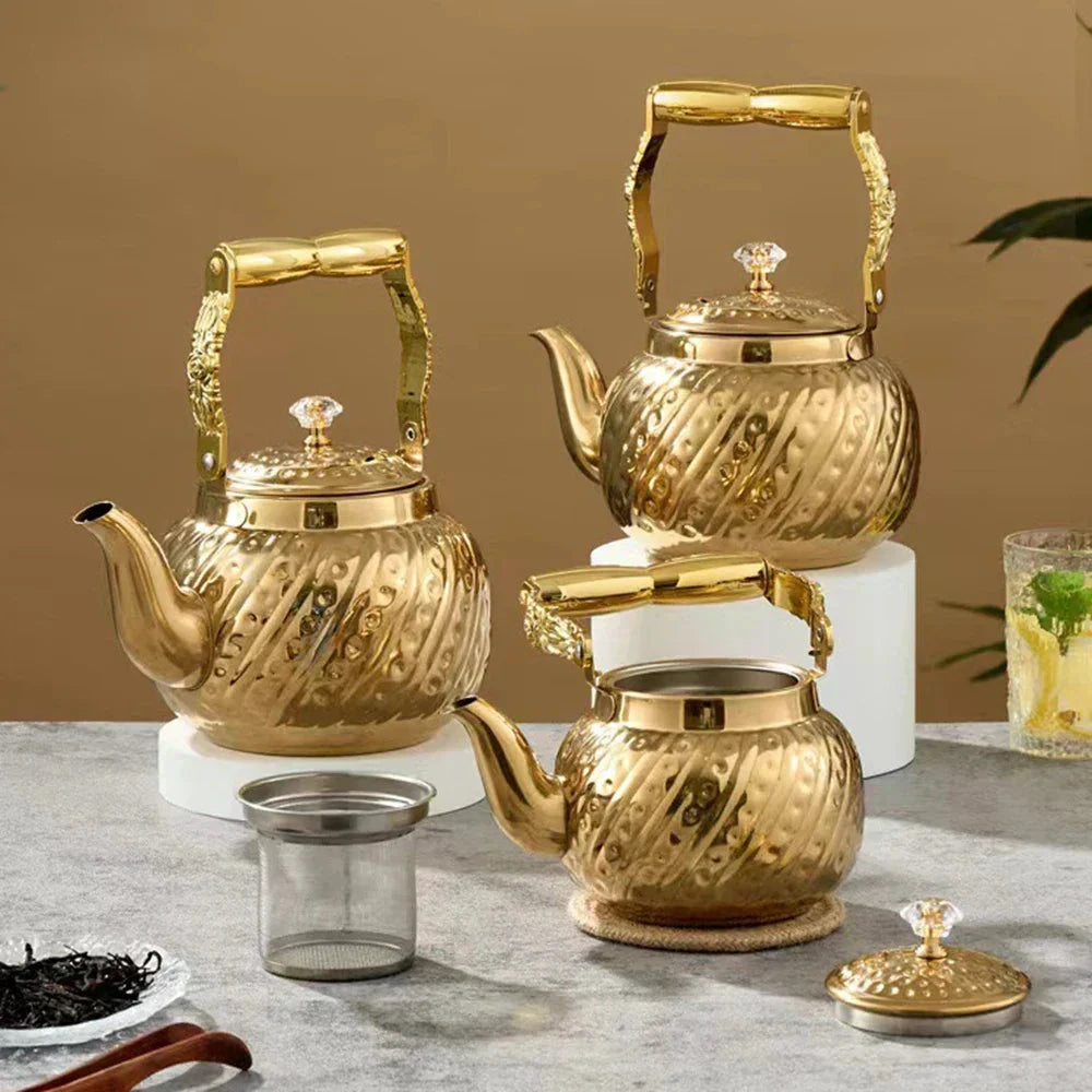 Stainless Steel Teapot with Tea Strainer Large Capacity Water Kettle by Bowlift
