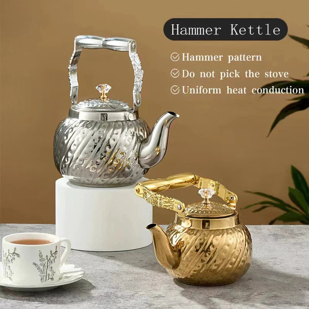 Stainless Steel Teapot with Tea Strainer Large Capacity Water Kettle by Bowlift