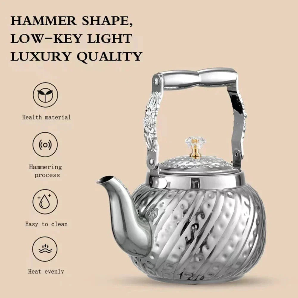 Stainless Steel Teapot with Tea Strainer Large Capacity Water Kettle by Bowlift