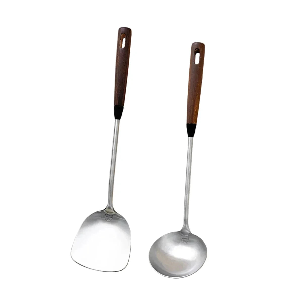 Stainless Steel Turner Wooden Handle Spatula Kitchen Cooking Utensils by Bowlift