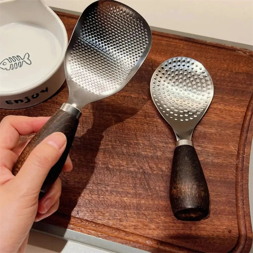 Stainless Steel Vertical Rice Shovel Spatula Wooden Handle Rice Spoon by Bowlift