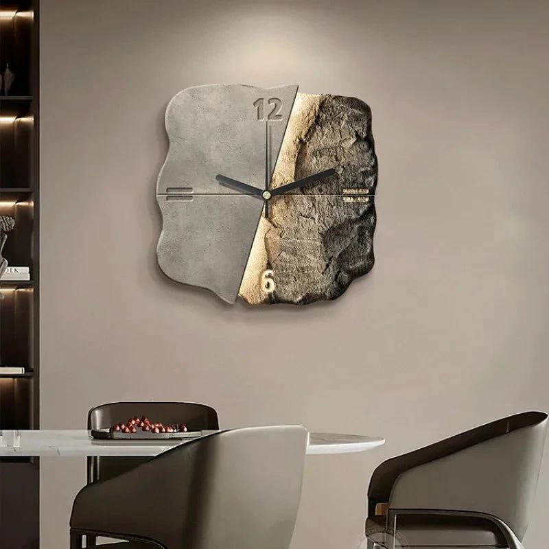 StoneAura – Modern Sandstone-Effect Wall Clock with Silent Quartz by BowLift