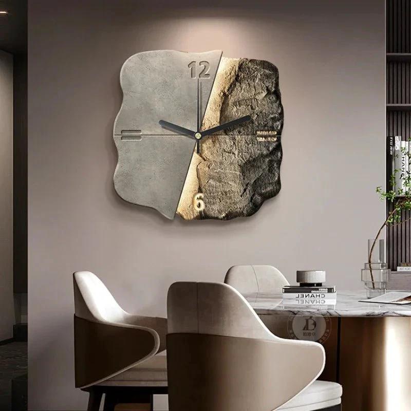 StoneAura – Modern Sandstone-Effect Wall Clock with Silent Quartz by BowLift