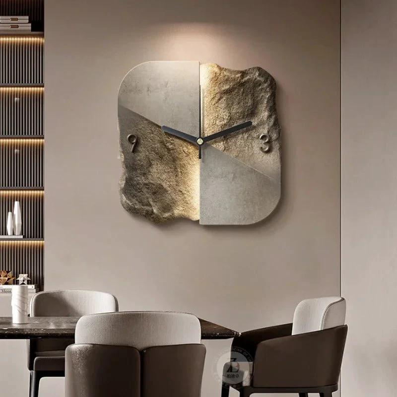 StoneAura – Modern Sandstone-Effect Wall Clock with Silent Quartz by BowLift