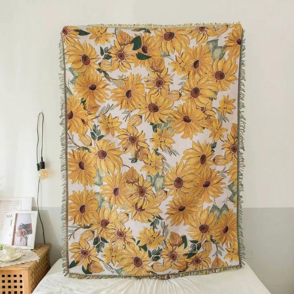 Sun Floral Outdoor Picnic Blanket by Casa & Beyond