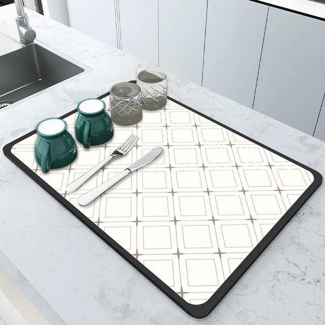 Super Absorbent Draining Mat Kitchen Bathroom Faucet Absorbent Mat by Bowlift