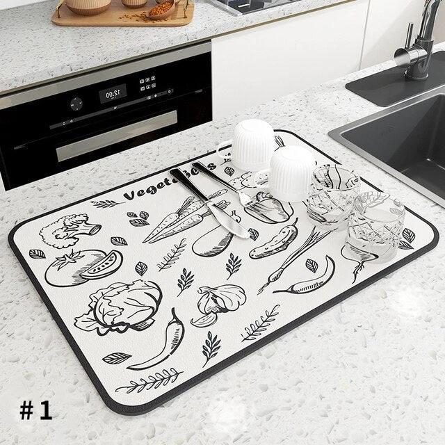 Super Absorbent Draining Mat Kitchen Bathroom Faucet Absorbent Mat by Bowlift