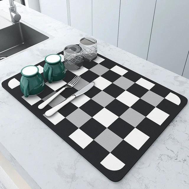 Super Absorbent Draining Mat Kitchen Bathroom Faucet Absorbent Mat by Bowlift
