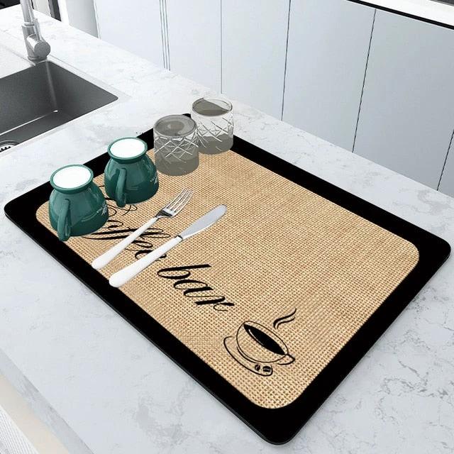 Super Absorbent Draining Mat Kitchen Bathroom Faucet Absorbent Mat by Bowlift