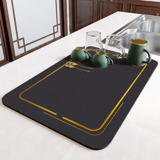 Super Absorbent Draining Mat Kitchen Bathroom Faucet Absorbent Mat by Bowlift
