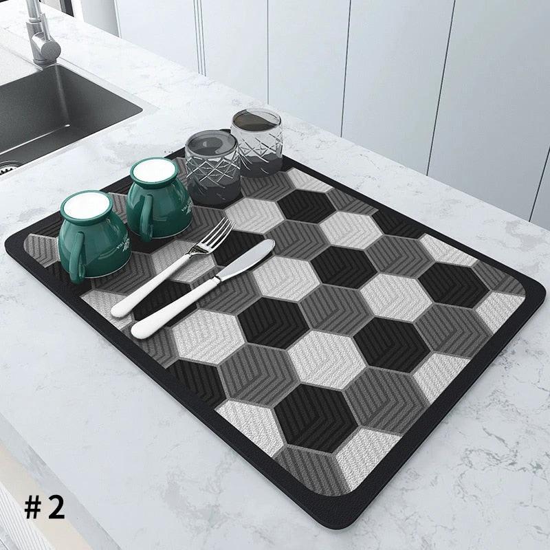 Super Absorbent Draining Mat Kitchen Bathroom Faucet Absorbent Mat by Bowlift